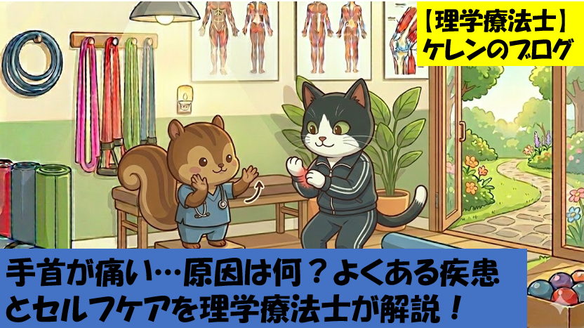 手首が痛い…原因は何？よくある疾患とセルフケアを理学療法士が解説！のアイキャッチ画像